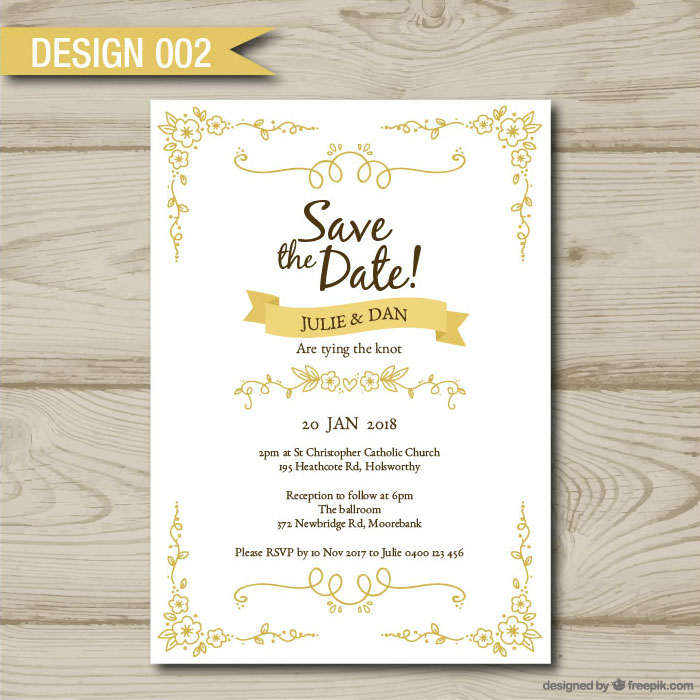 A6 Size Personalised Invitations & Envelopes