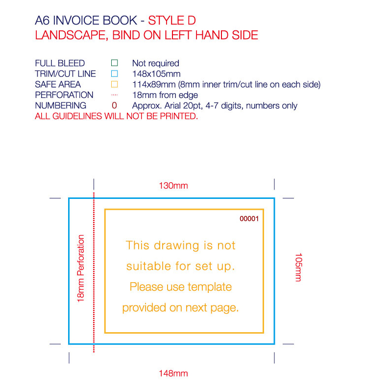 A6/DL Invoice Books -  Full Colour Print